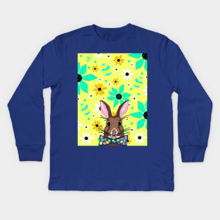 HAPPY Easter Bunny Rabbit - Easter Art Kids Long Sleeve T-Shirt